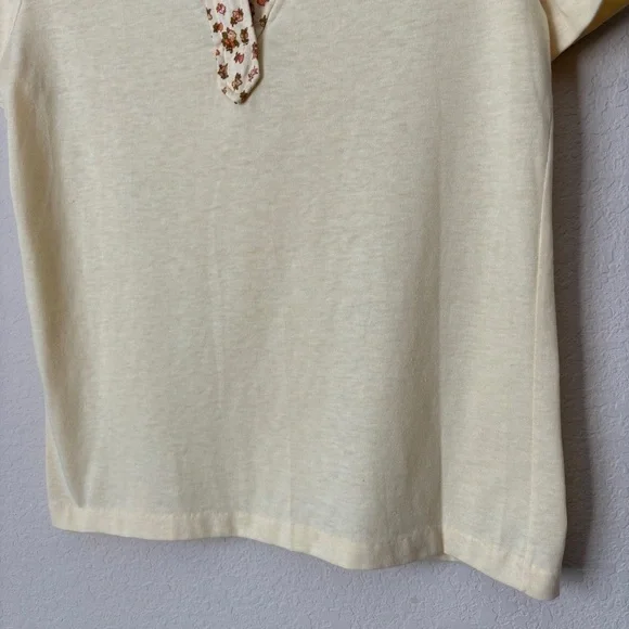 Vintage 70's Retro Ditsy Floral Printed Wide Collar Polo Shirt - Picture 6 of 11